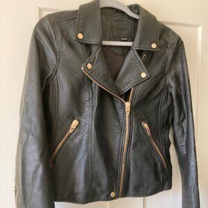 Blank NYC Faux Leather Black Biker Jacket Size Medium